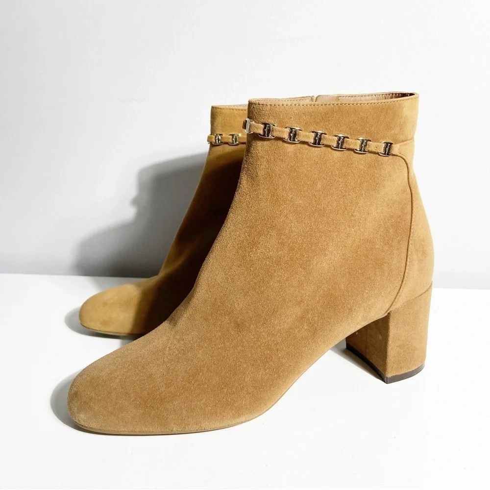 Ferragamo 75mm Ghila suede ankle boots
